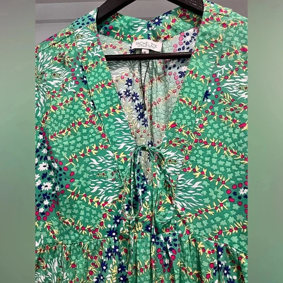 Rachel Zoe Green Floral Print Tunic Size Small NWOT - Picture 3 of 8